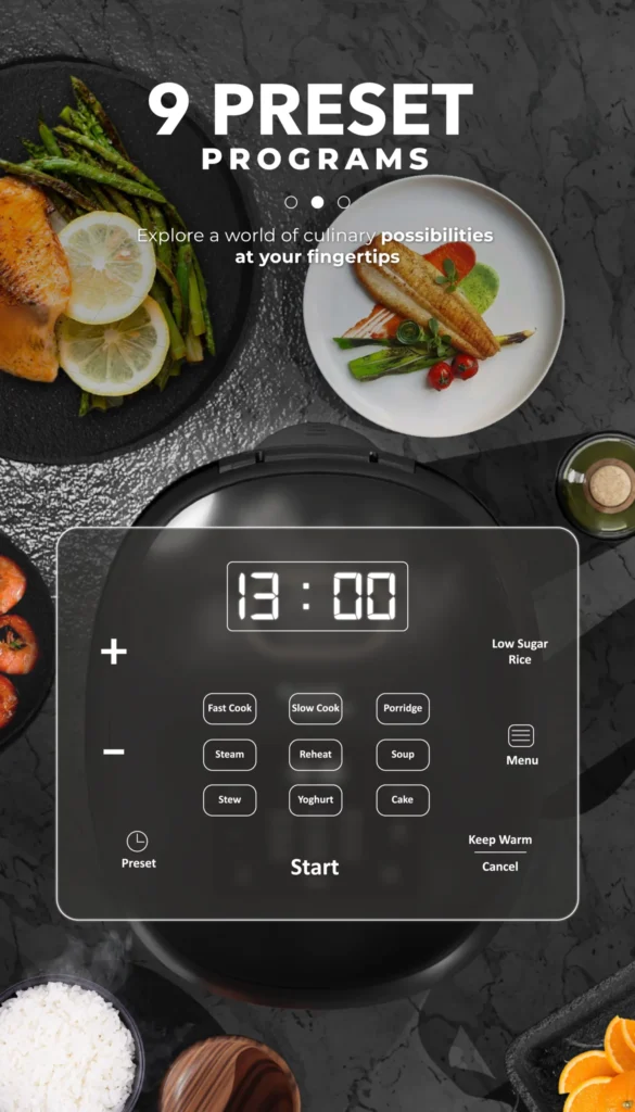 Russell Taylors Digital Low Sugar Rice Cooker (1.8L) RC10