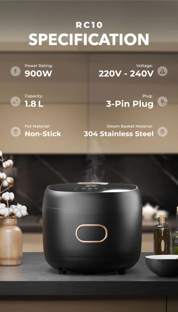 Russell Taylors Digital Low Sugar Rice Cooker (1.8L) RC10