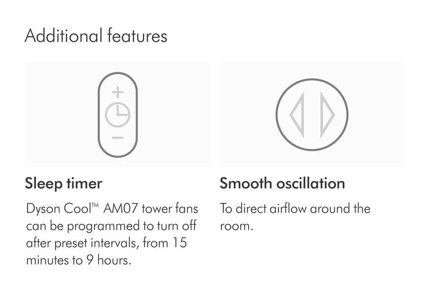 【Limited-Time Offer】Dyson Cool™ Tower Fan AM07 (White/Silver)