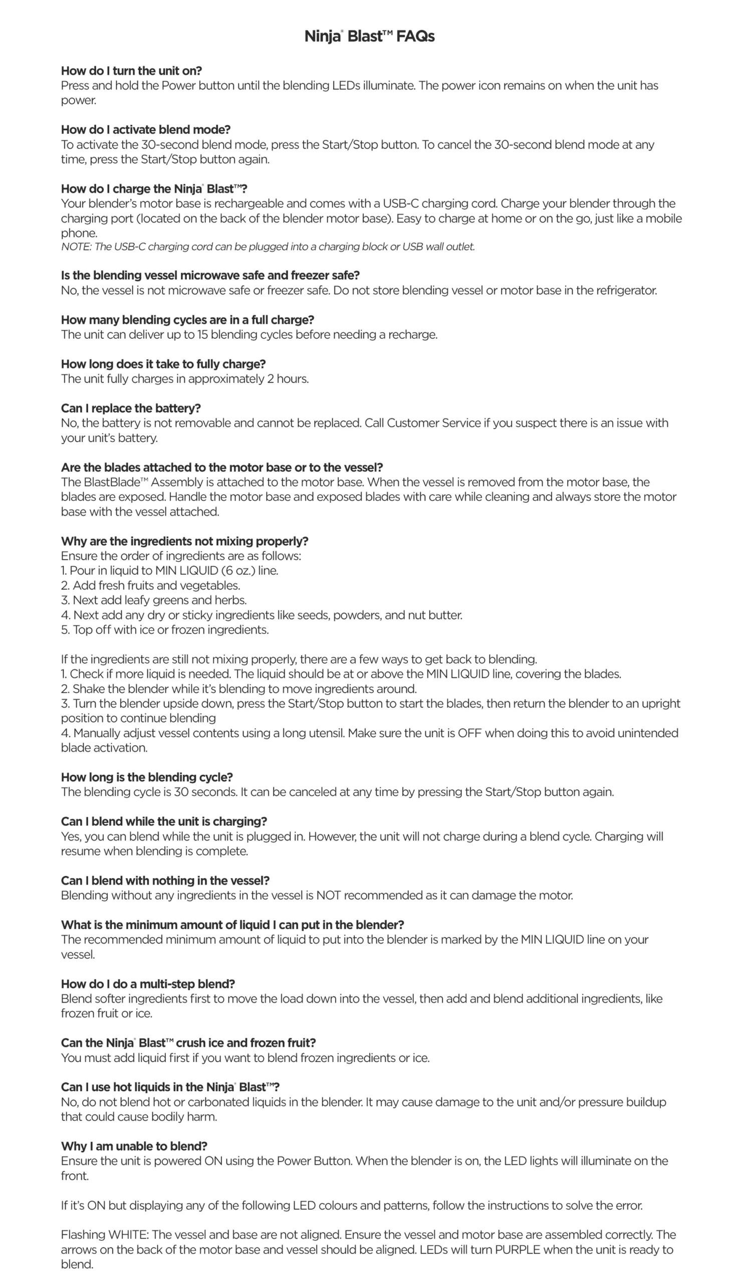 Ninja Blast Portable blender, 530 - milliliter capacity, USB - C charging cable, capable of crushing ice, lightweight and portable, BPA - free，Ninja BC151SM