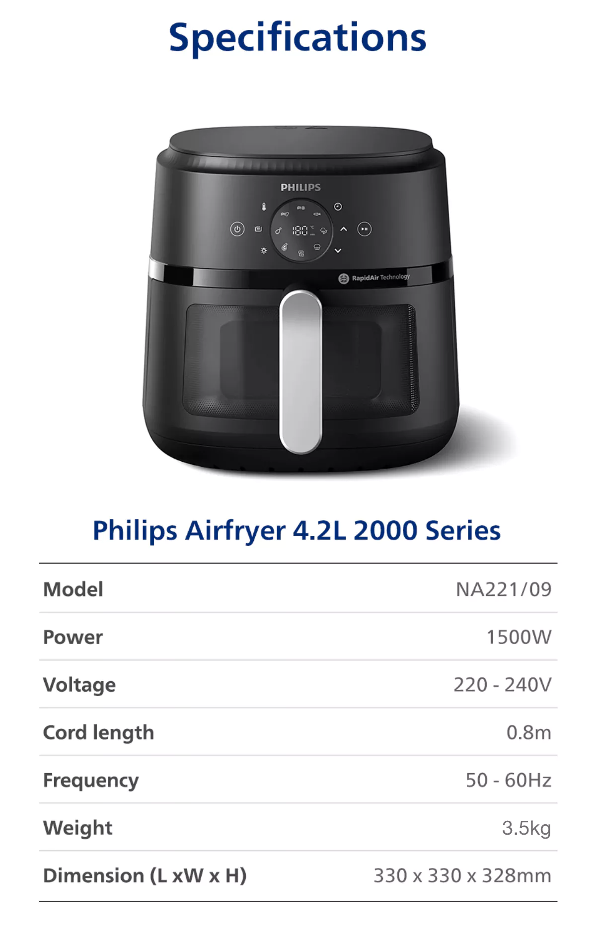 Philips NA221/09 | 13-in-1 Multi-Functional Air Fryer