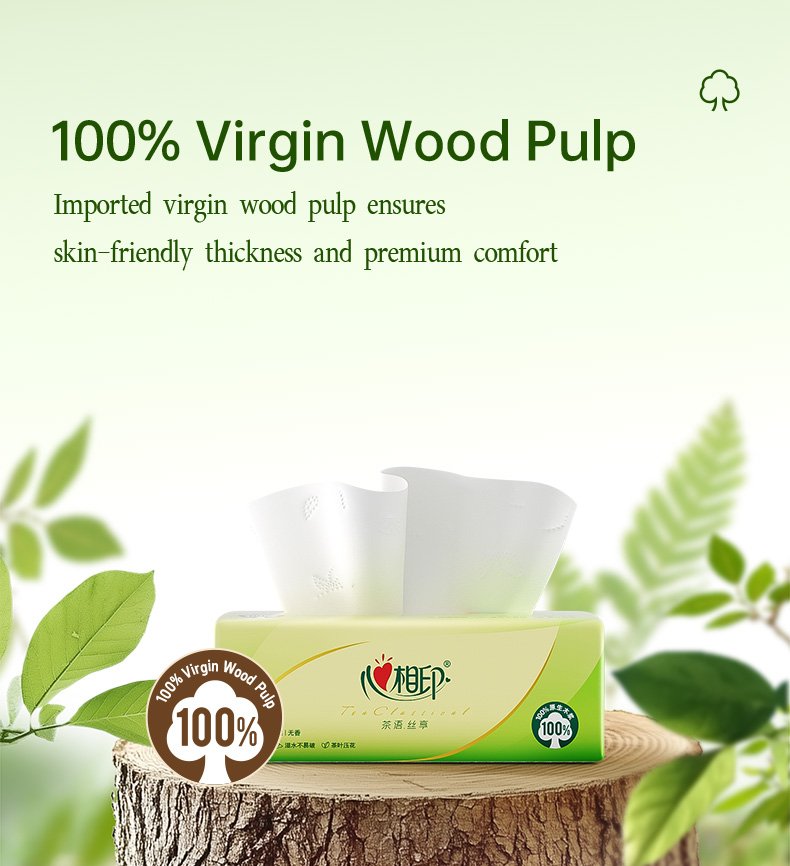 One - case Hearttex Soft Facial Tissues, 3 - ply, 110 Sheets per Pack, 20 Packs