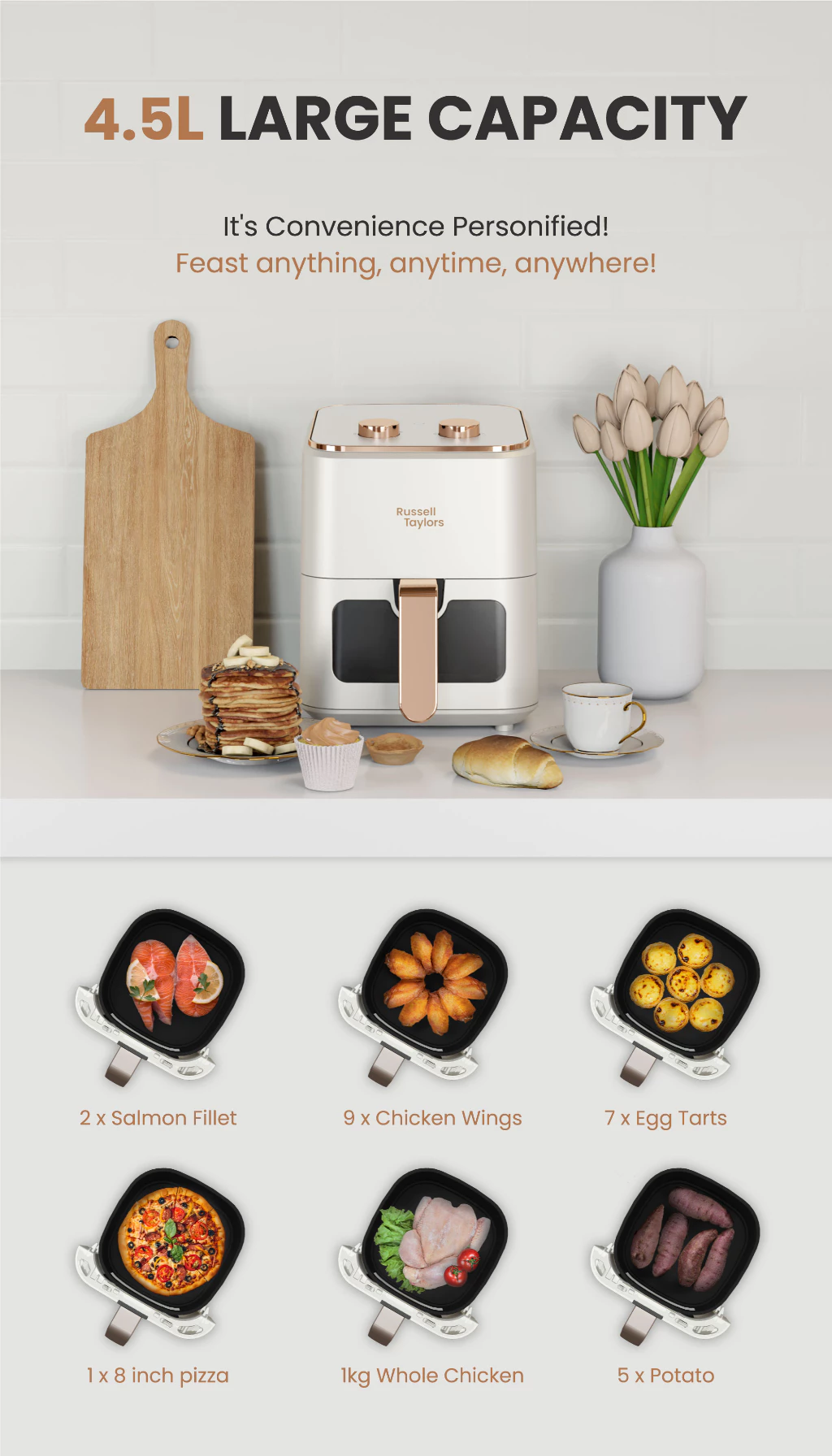 Russell Taylors 3D Visible Window Air Fryer Large (4.5L) Z3