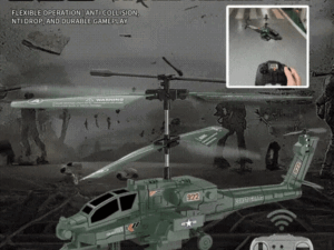 3.5 Channel Military RC Helicopters with LED Light. Altitude Hold. One Key Take Off/Landing
