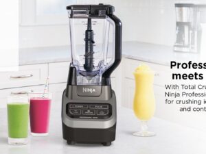 Ninja Professional Blender 1000W. Total Crushing Technology- Smoothies. Ice Crushing & Frozen Fruit. Full-Size Countertop Blender. 72-oz. Pitcher. Black & Grey. BL610