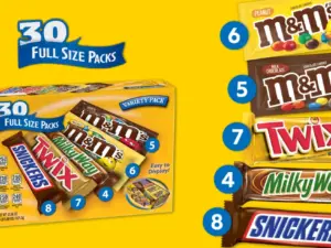 M&M’s, Snickers and More Chocolate Candy Bars, Variety Pack, 30-count