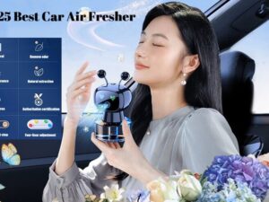 Robot Intelligent Aromatherapy Machine. Smart Cute Robot Car Air Freshener - Fine Spray/Fillable/Four-Gear Adjustment/Vibration Sensing/On-Off/Large Capacity Long-Lasting Fragrance/Red-V2(Hilton)