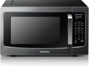 TOSHIBA ML-EM45PIT(BS) Countertop Microwave Oven with Inverter Technology. Kitchen Essentials. Smart Sensor. Auto Defrost. 1.6 Cu.ft. 13.6 Removable Turntable. 33lb.&1250W. Black Stainless Steel