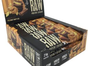 【Flash Sale】Warrior Raw Protein Flapjacks – 12 Bars x 75g Each – Packed with 20g of Protein – Low Sugar, High in Fibre (Chocolate Peanut Butter)