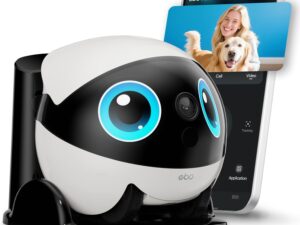Enabot EBO Air 2 Plus FamilyBot 3K Home Camera Robot: Indoor Camera. Movable Robot Companion. 2-Way Video. AI Chat Mode. Auto-Recharge. Long Battery Life. Custom Facial Image. Night Vision