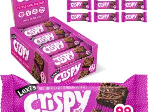 【Flash Sale】Lexi’s® 99 Calorie Chocolate Crispy Treat Bars | Less than 100 Calories! | Gluten Free, Low Fat, Healthy Diet Snacks | Vegetarian | Nut Free | Deliciously Chocolatey, Triple Chocolate x12