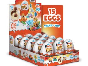 【Flash Sale】Kinder Joy Eggs, Sweet Cream and Chocolate Wafers with Toy Inside, Great for Holiday Stocking Stuffers, 10.5 oz each, 15 Eggs