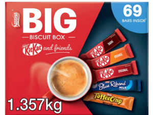【Flash Sale】 Nestlé Kitkat and Friends Big Biscuit Box | 69 x Chocolate Biscuit Bars - KitKat, Blue Riband, Toffee Crisp | Box 1.357kg