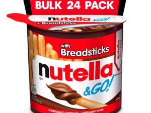 【Flash Sale】Nutella & GO! Hazelnut and Cocoa Spread with Breadsticks, Snack Pack, 1.8 oz each, Bulk 24 Pack