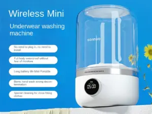 2025New Rechargeable Mini Washing Machine for Underwear Portable Small Laundry Machine for SocksAXEW