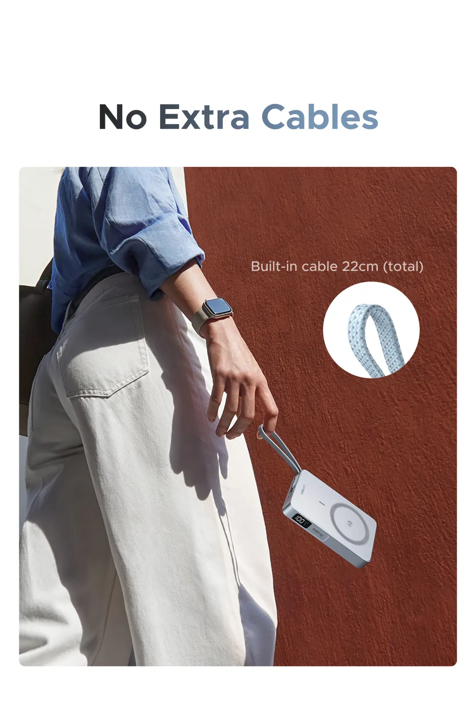 UGREEN 10000mAh Qi2 25W Magsafe Power Bank Wireless Charging Fast charging MagFlow Powerbank Built in Type-C Cable for iPhone 17 Series iPhone 16 Pro Max Qi2.2 Version