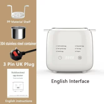 【sg-seller】🔥 Household Mini Egg Cooker - Auto Power-Off, 7 Modes, Breakfast Cooker, 3-Pin Plug