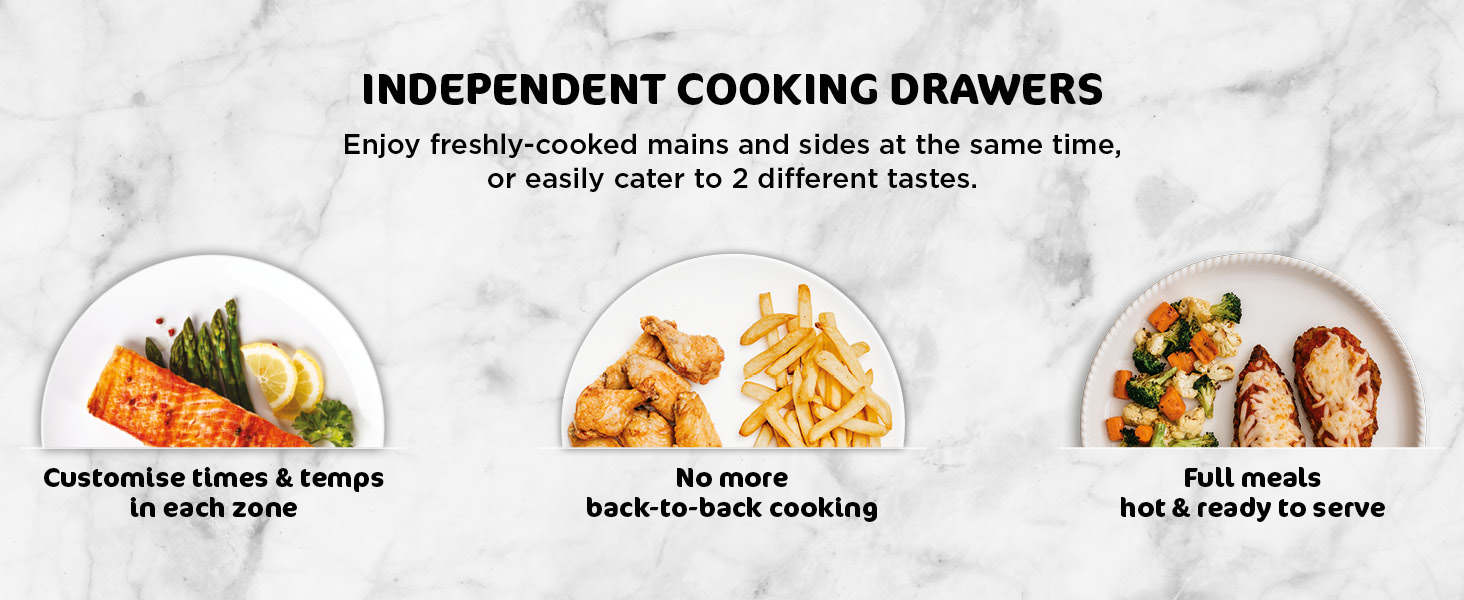 Big Sale-Foodi Dual Zone Digital Air Fryer, 2 Drawers, 7.6L, 4-in-1