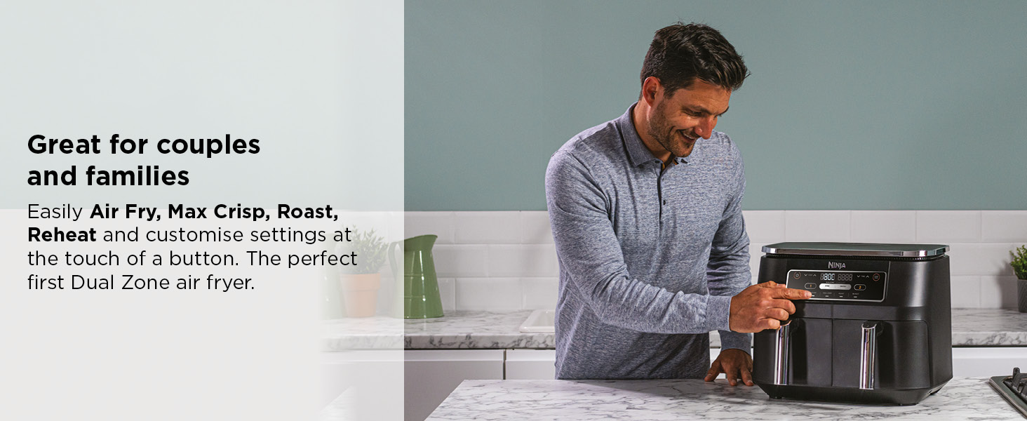 Big Sale-Foodi Dual Zone Digital Air Fryer, 2 Drawers, 7.6L, 4-in-1