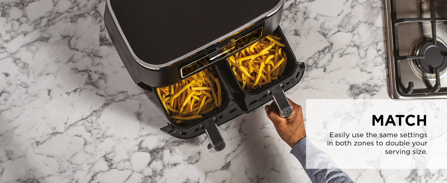 Big Sale-Foodi Dual Zone Digital Air Fryer, 2 Drawers, 7.6L, 4-in-1