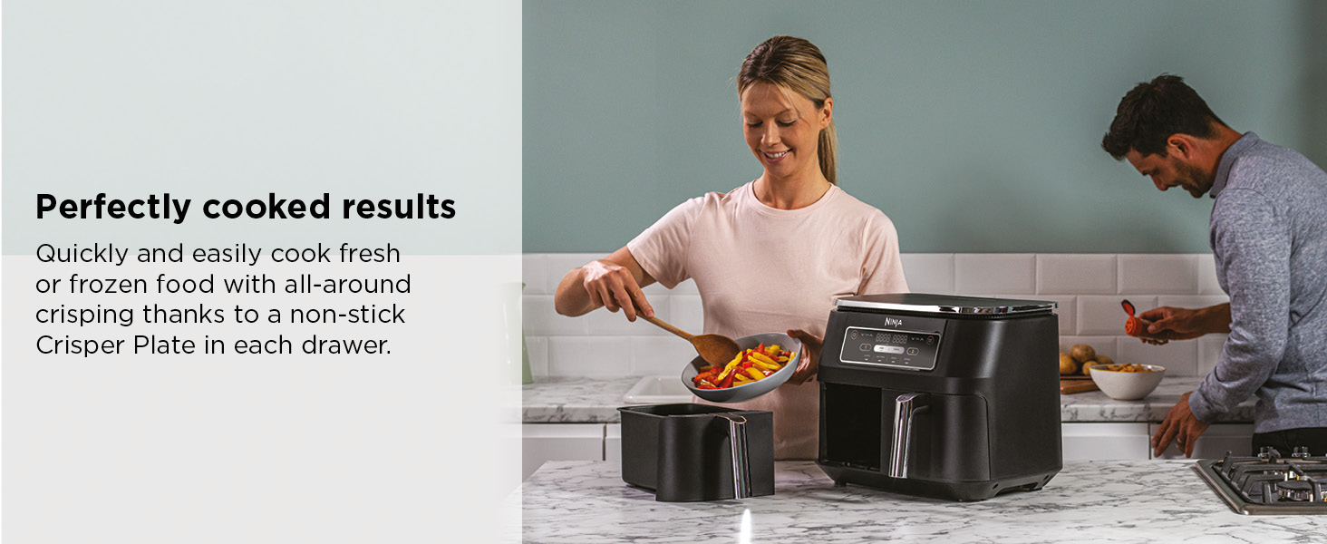 Big Sale-Foodi Dual Zone Digital Air Fryer, 2 Drawers, 7.6L, 4-in-1