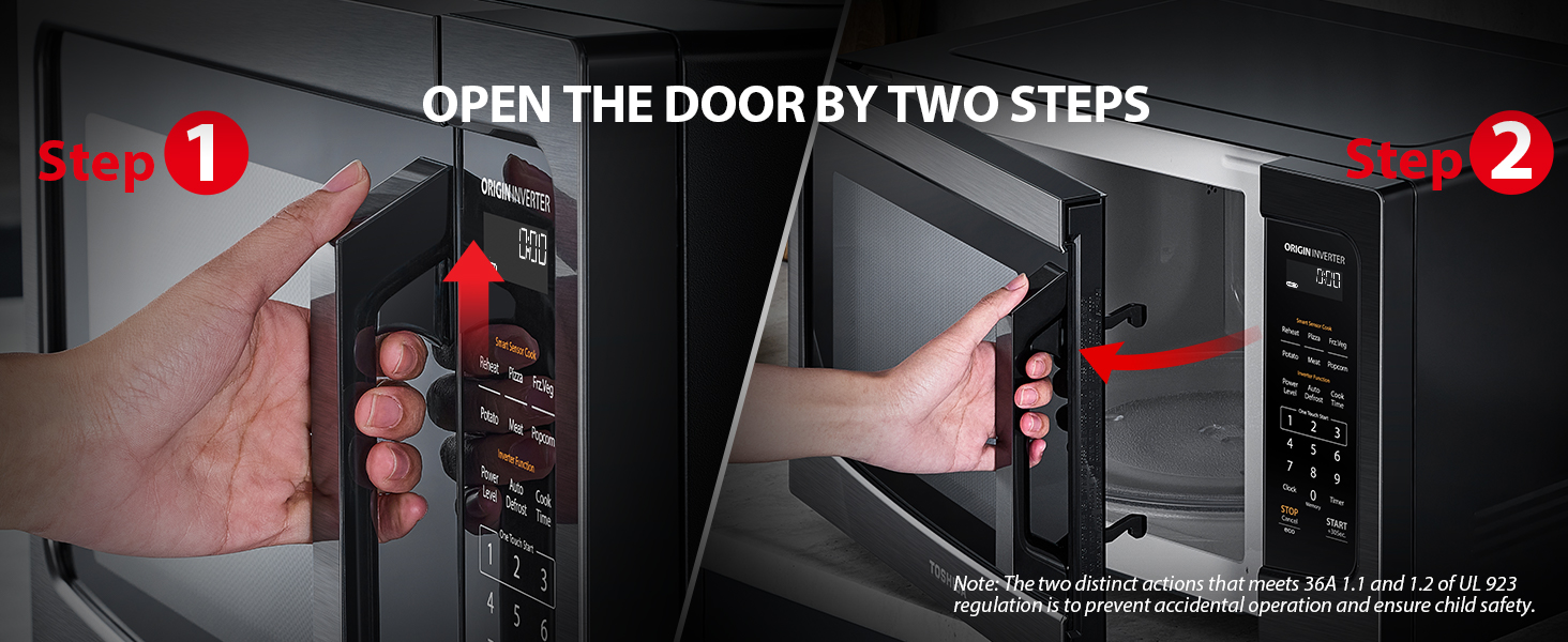 TOSHIBA ML-EM45PIT(BS) Countertop Microwave Oven with Inverter Technology. Kitchen Essentials. Smart Sensor. Auto Defrost. 1.6 Cu.ft. 13.6 Removable Turntable. 33lb.&1250W. Black Stainless Steel