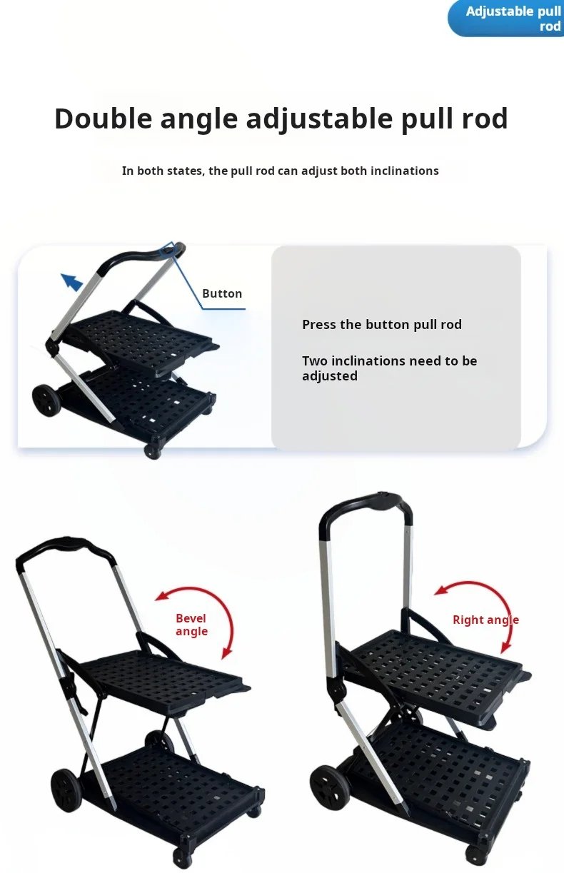 Multi-Purpose Foldable Cart | Supermarket, Pet, and Outdoor Use