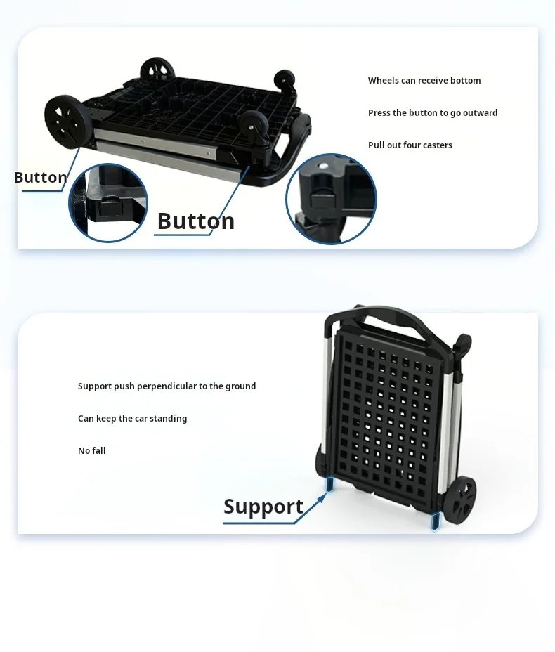 Multi-Purpose Foldable Cart | Supermarket, Pet, and Outdoor Use