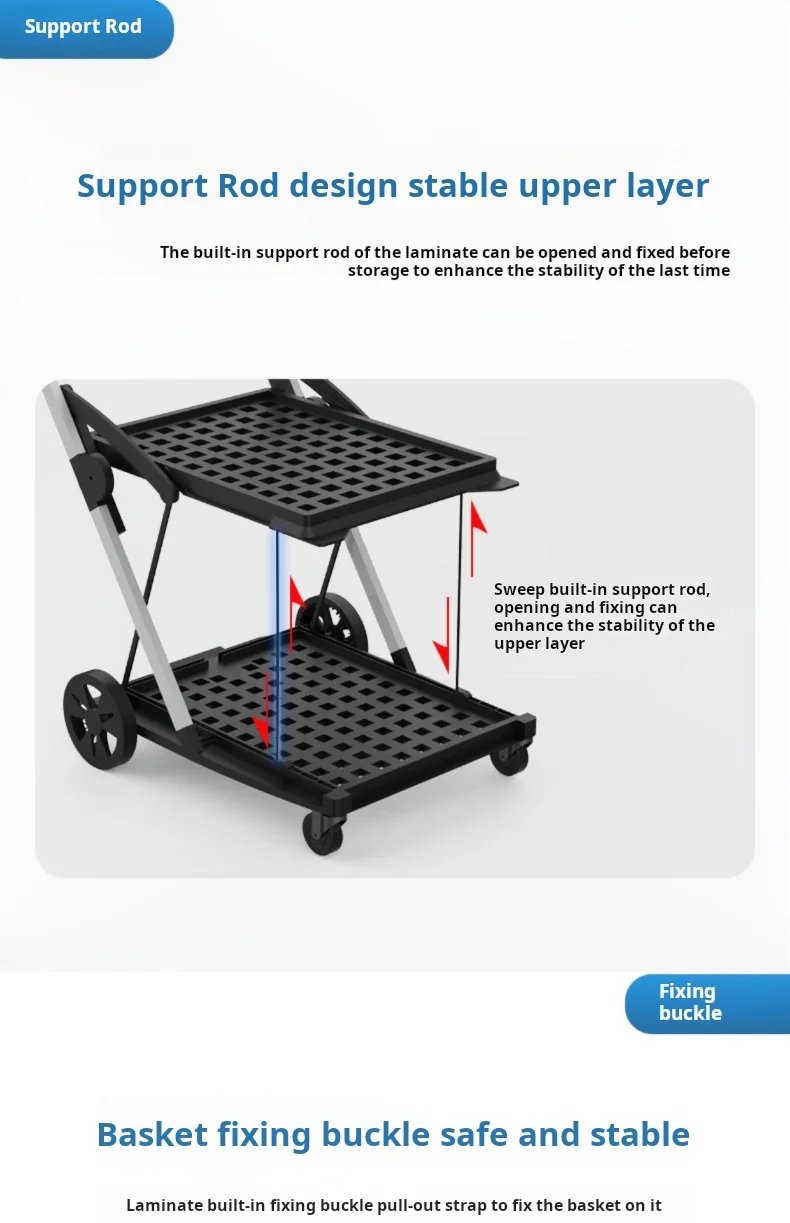 Multi-Purpose Foldable Cart | Supermarket, Pet, and Outdoor Use