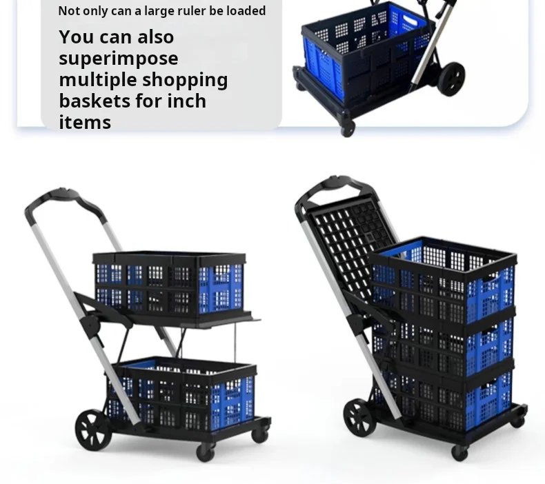 Multi-Purpose Foldable Cart | Supermarket, Pet, and Outdoor Use