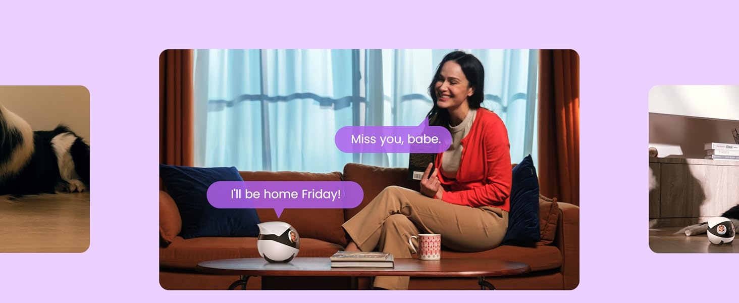 Enabot EBO Air 2 Plus FamilyBot 3K Home Camera Robot: Indoor Camera. Movable Robot Companion. 2-Way Video. AI Chat Mode. Auto-Recharge. Long Battery Life. Custom Facial Image. Night Vision