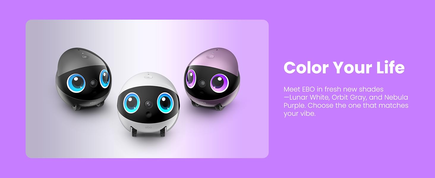 Enabot EBO Air 2 Plus FamilyBot 3K Home Camera Robot: Indoor Camera. Movable Robot Companion. 2-Way Video. AI Chat Mode. Auto-Recharge. Long Battery Life. Custom Facial Image. Night Vision