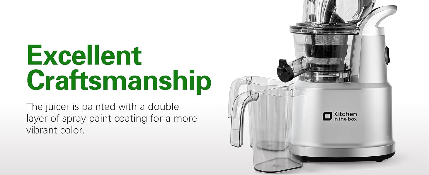 Cold Press Juicer Machines. Kitchen in the Box Slow Masticating Juicers Machine.3.26inch Large Wide Feed Chute Fit Whole Fruits & Vegetables.BPA Free.Easy to Clean (Bright Red)