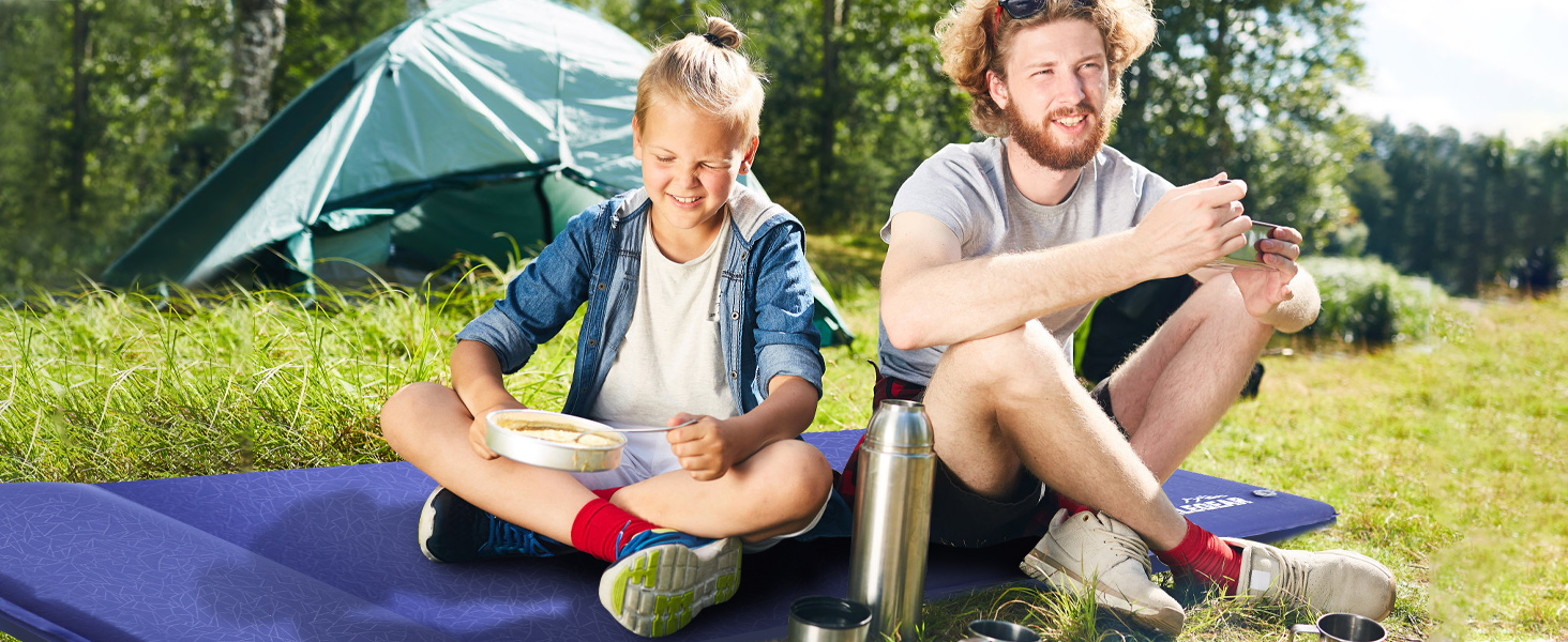 Elegear Self Inflating Sleeping Pad, 3.18'' Ultra-Thick Memory Foam Camping Pad with Pillow, 20s Fast Inflating Camping Mattress Pad, 4-Season Insulated Camp Sleeping Mat for Camping/Travel/Tent/Car