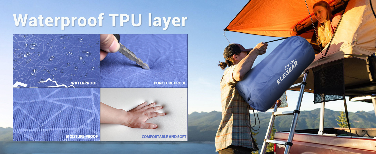 Elegear Self Inflating Sleeping Pad, 3.18'' Ultra-Thick Memory Foam Camping Pad with Pillow, 20s Fast Inflating Camping Mattress Pad, 4-Season Insulated Camp Sleeping Mat for Camping/Travel/Tent/Car