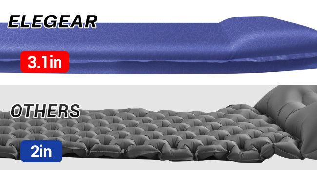 Elegear Self Inflating Sleeping Pad, 3.18'' Ultra-Thick Memory Foam Camping Pad with Pillow, 20s Fast Inflating Camping Mattress Pad, 4-Season Insulated Camp Sleeping Mat for Camping/Travel/Tent/Car