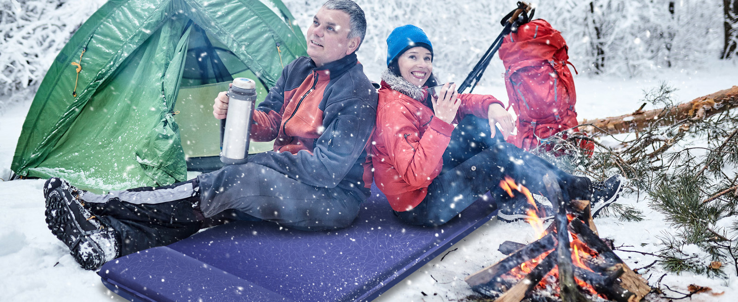 Elegear Self Inflating Sleeping Pad, 3.18'' Ultra-Thick Memory Foam Camping Pad with Pillow, 20s Fast Inflating Camping Mattress Pad, 4-Season Insulated Camp Sleeping Mat for Camping/Travel/Tent/Car