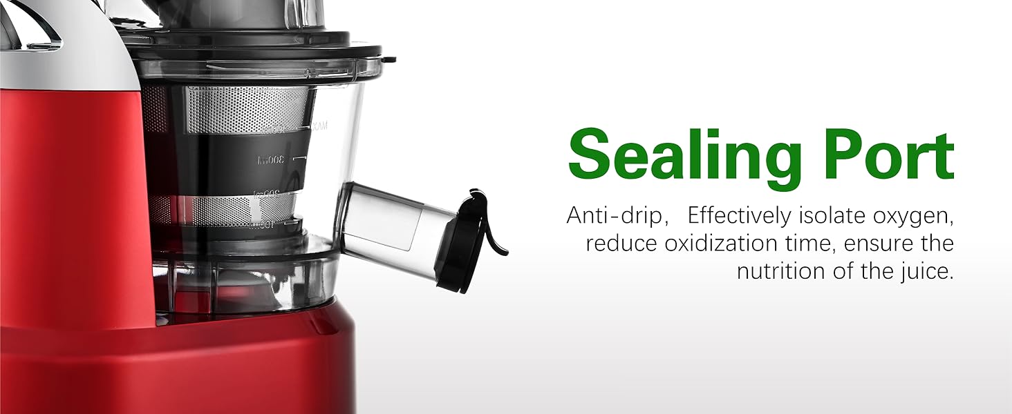 Cold Press Juicer Machines. Kitchen in the Box Slow Masticating Juicers Machine.3.26inch Large Wide Feed Chute Fit Whole Fruits & Vegetables.BPA Free.Easy to Clean (Bright Red)