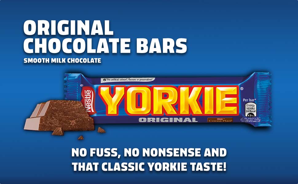 Yorkie Milk Chocolate Bar Multipack, 24 x 46g, 24 - bar Pack (1 Pack), 3 - bar Pack of 46g。