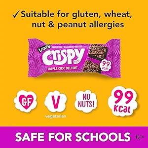 【Limited-Time Offer】Lexi's® 99 Chocolate Crispy Bars | Under 100 Calories Per Bar! Gluten-Free, Low-Fat, Healthy Snack | Vegan | No Artificial Additives | One Chocolate Flavor, Triple Chocolate x12
