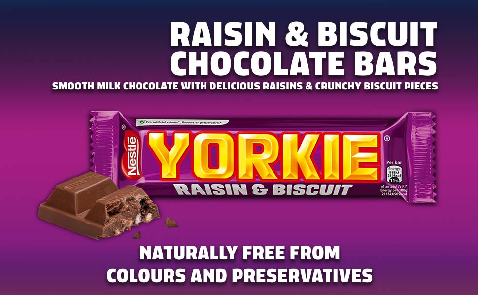 Yorkie Milk Chocolate Bar Multipack, 24 x 46g, 24 - bar Pack (1 Pack), 3 - bar Pack of 46g。