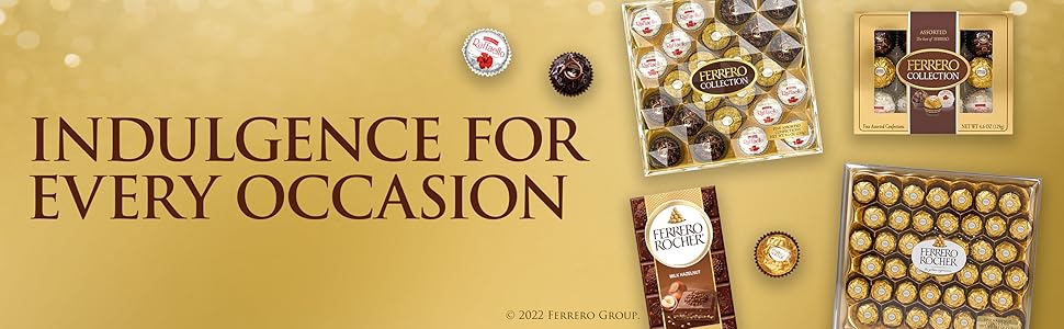 【Limited-Time Offer】Ferrero Assorted Premium Delicious Chocolates, 18.2 oz (48 Pieces) – Including Hazelnut Milk Chocolate, Dark Chocolate and Coconut Flavors
