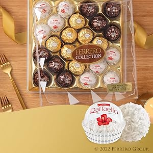 【Limited-Time Offer】Ferrero Assorted Premium Delicious Chocolates, 18.2 oz (48 Pieces) – Including Hazelnut Milk Chocolate, Dark Chocolate and Coconut Flavors