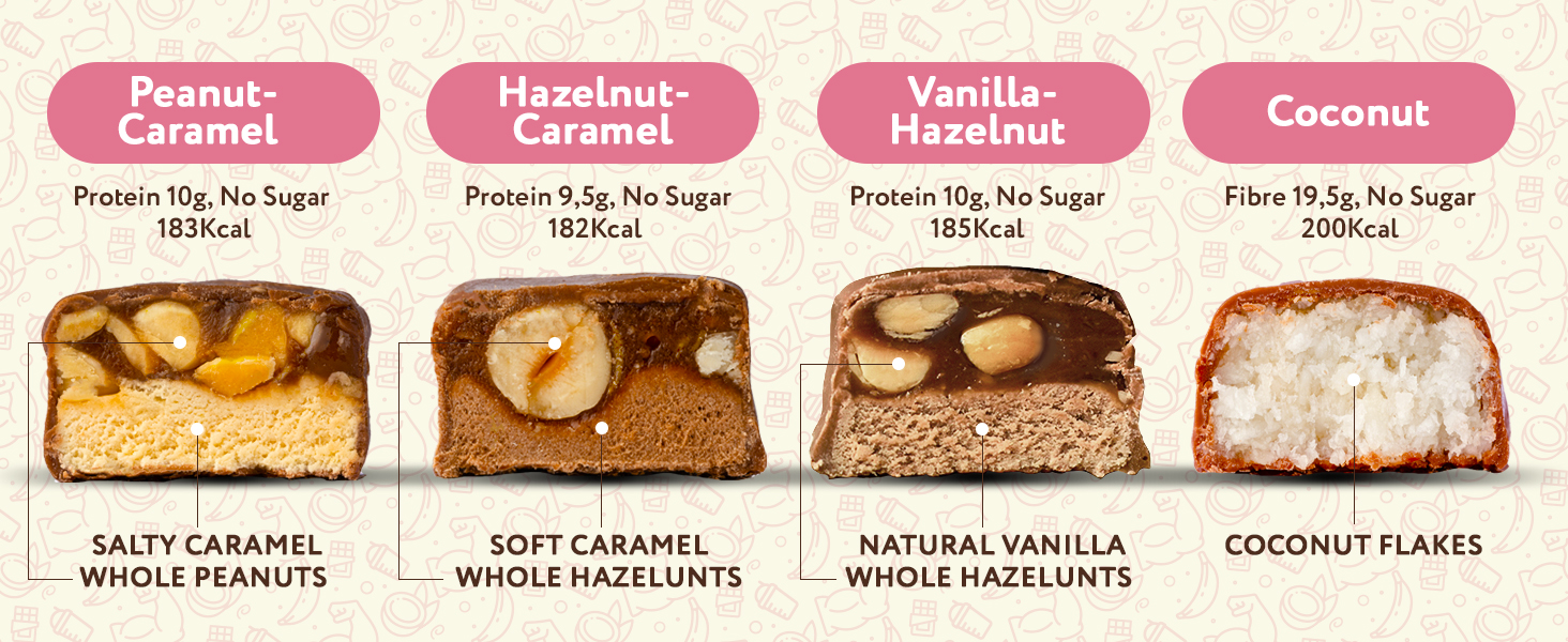 【Limited-Time Offer】FitnesSHOCK Protein Bars Variety Pack (24-Count) – No Added Sugar, High Protein (20%), Low Carb, Low Calorie, High in Dietary Fiber, 24 x 50g