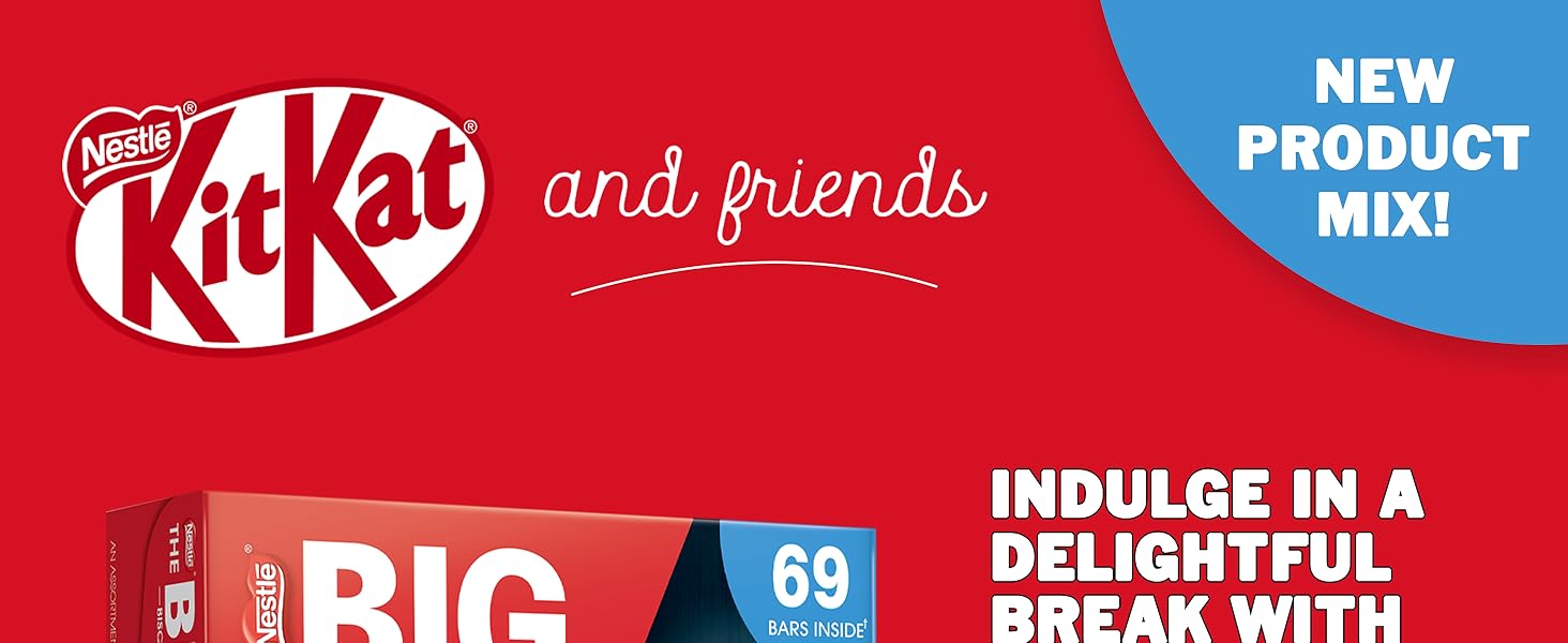 【Limited-Time Offer】Nestlé KitKat & Friends Extra-Large Biscuit Gift Box | 69 Chocolate Biscuit Sticks – KitKat, Blue Ribbon, Toffee Crunch | 1.357kg per Box