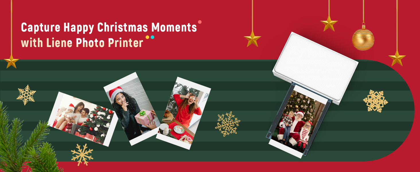 Liene White M200 4x6'' Photo Printer Battery Edition. Wireless Photo Printer for iPhone Android. Dye Sublimation Printing Full-Color Photo 20-Sheet. Portable Picture Printer Ideal for Travel Home Use