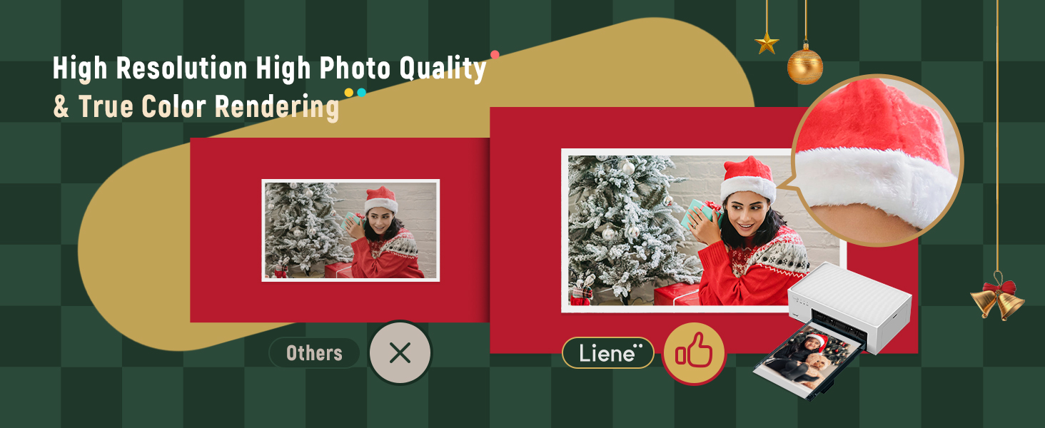 Liene White M200 4x6'' Photo Printer Battery Edition. Wireless Photo Printer for iPhone Android. Dye Sublimation Printing Full-Color Photo 20-Sheet. Portable Picture Printer Ideal for Travel Home Use