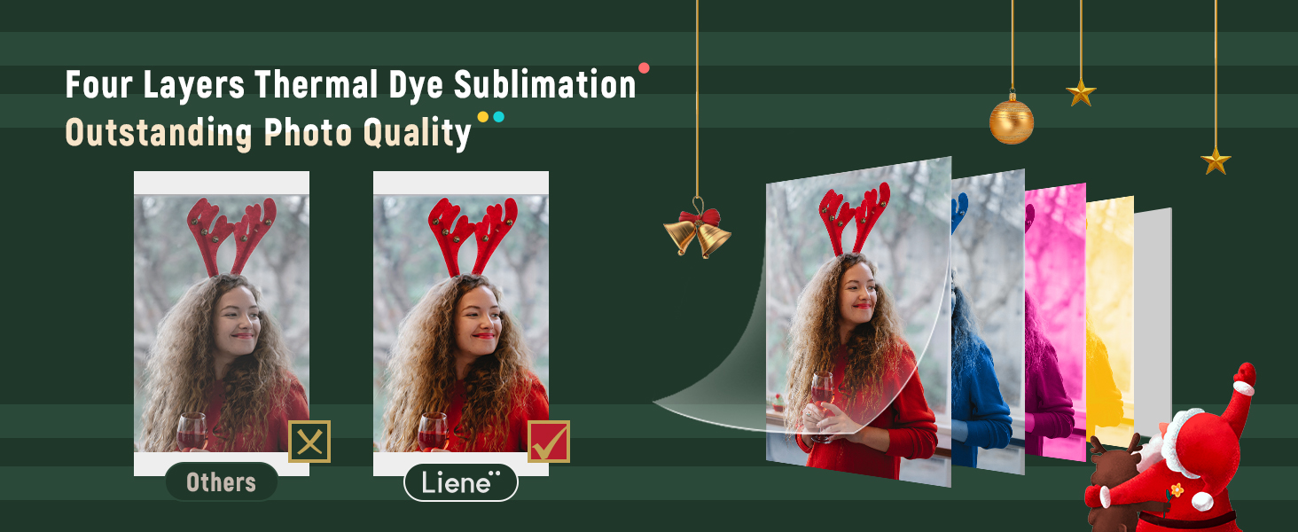 Liene White M200 4x6'' Photo Printer Battery Edition. Wireless Photo Printer for iPhone Android. Dye Sublimation Printing Full-Color Photo 20-Sheet. Portable Picture Printer Ideal for Travel Home Use