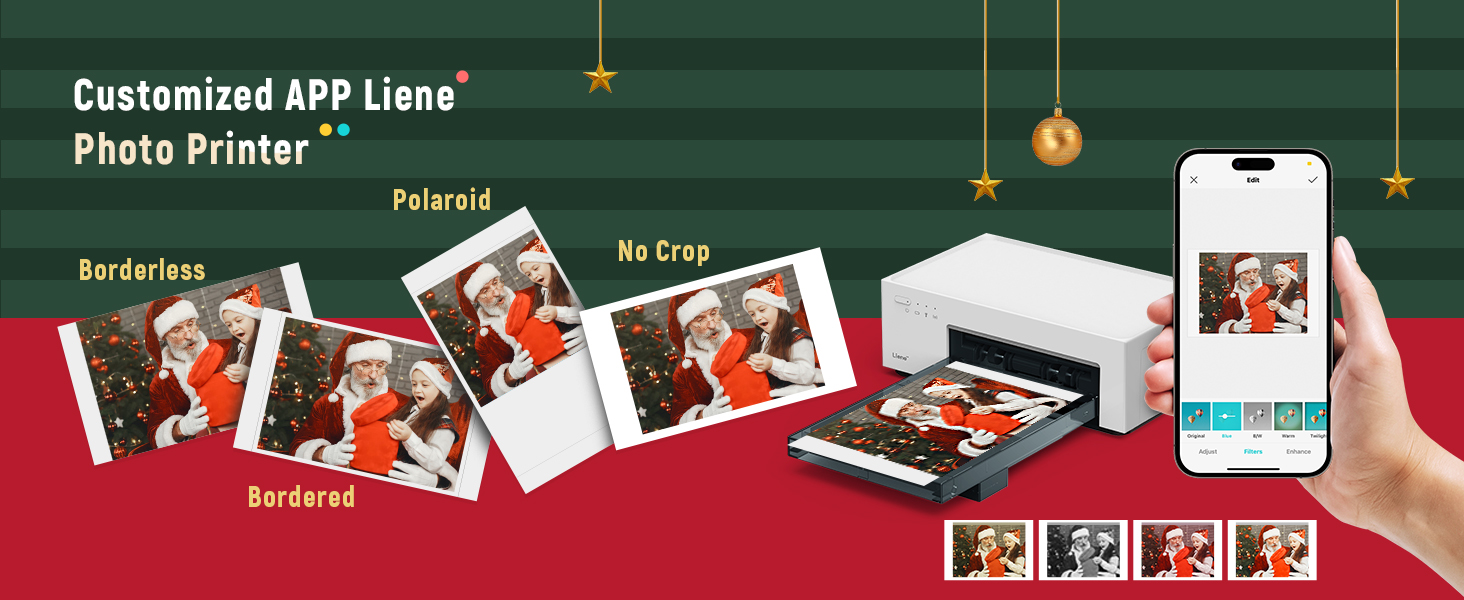 Liene White M200 4x6'' Photo Printer Battery Edition. Wireless Photo Printer for iPhone Android. Dye Sublimation Printing Full-Color Photo 20-Sheet. Portable Picture Printer Ideal for Travel Home Use