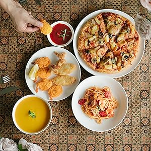 BTaT- White Dinner Plates. 10.5 inch. Set of 12. Restaurant Dishes. White Porcelain Dinner Plates. Christmas Gifts